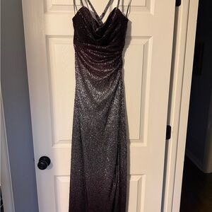 Night Way Collections Sparkling Purple Maxi Dress